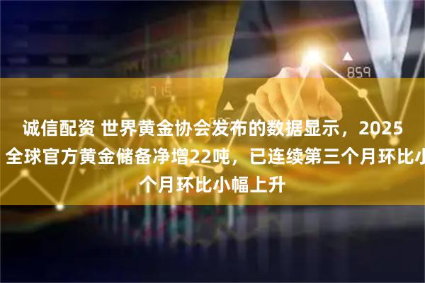 诚信配资 世界黄金协会发布的数据显示，2025年6月，全球官方黄金储备净增22吨，已连续第三个月环比小幅上升